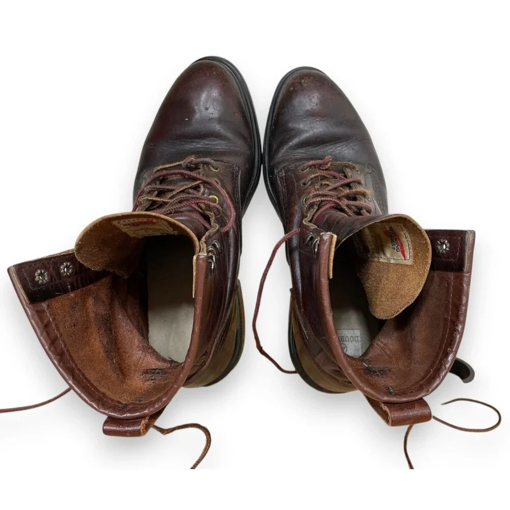 Vintage Red Wing 931 Supersole Boots Mens 9.5 EE E2 Brown Leather Lace Work USA